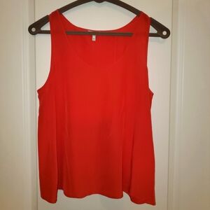 Joie Coral Red Silk Sleeveless Blouse, Medium